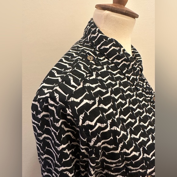 Vintage Jaclyn Smith Dachshund Print Button Up - Picture 3 of 15